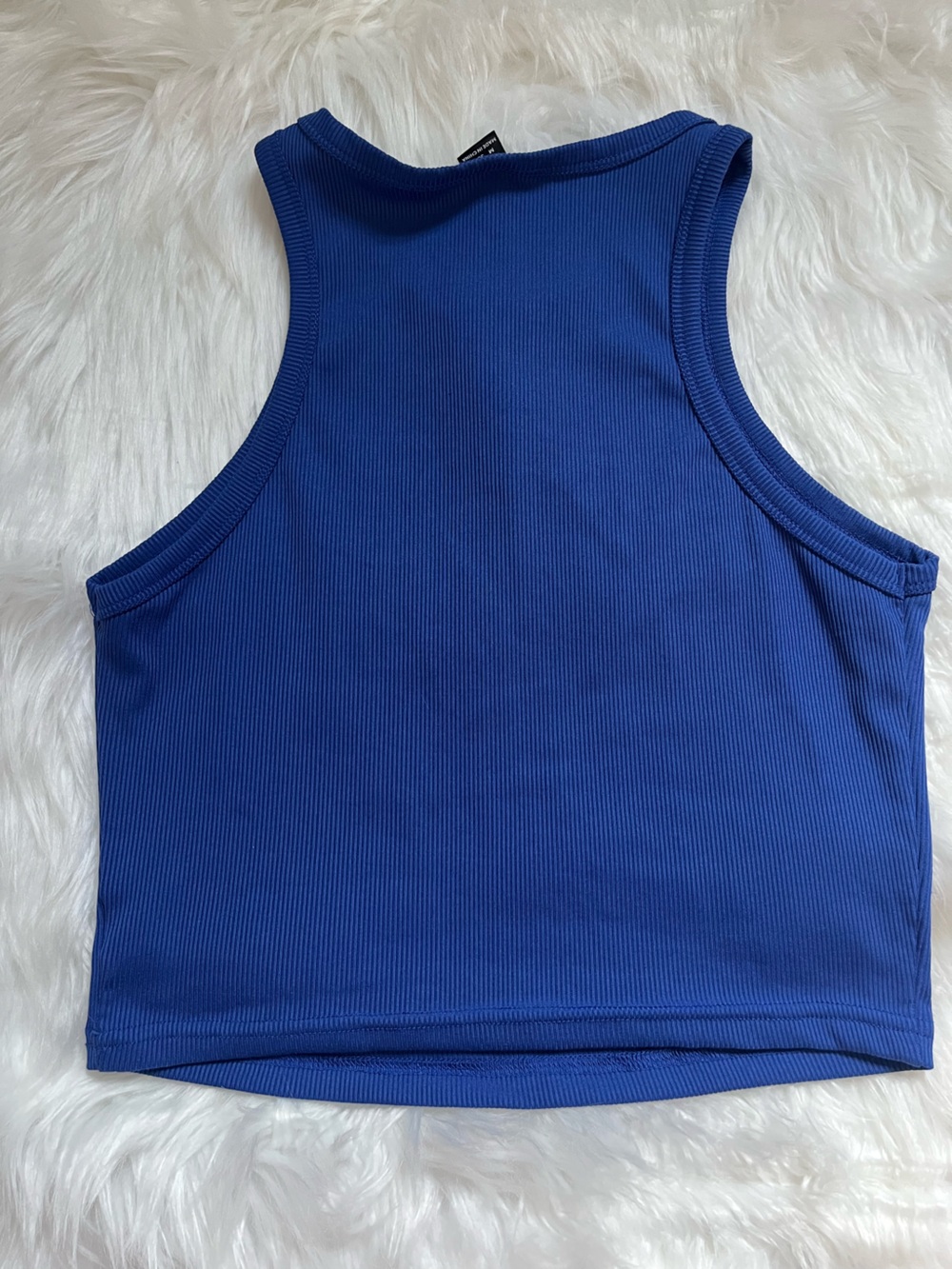 SHEIN Blue Ribbed Tank Top - Picture 2 of 3